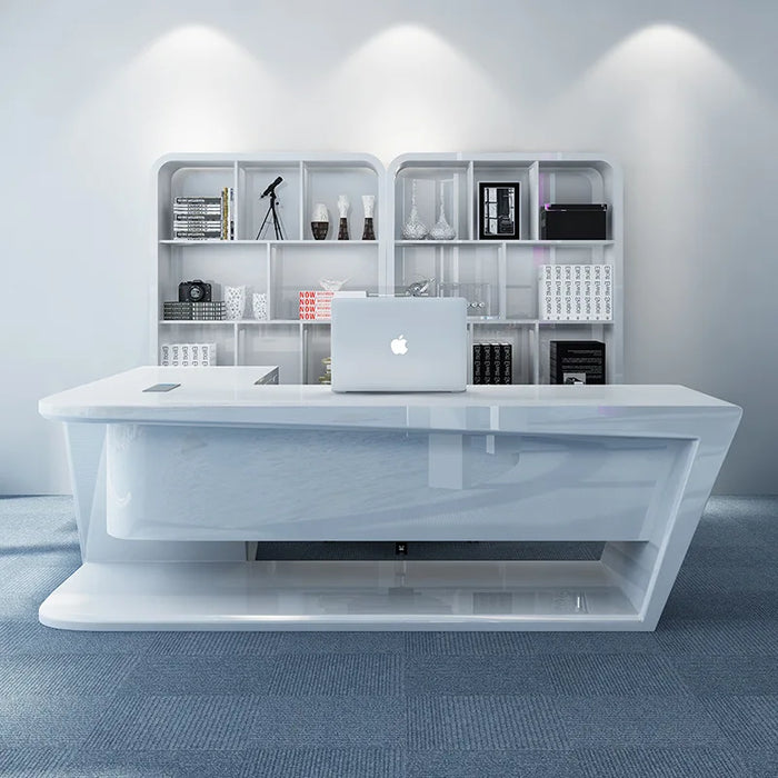 Office Furniture Corner Boss Desk Simple Modern White Paint Manager Desk