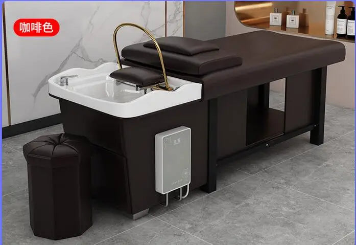 Barber shop hair salon tea bran head treatment shampoo bed beauty hair treatment water circulation Thai soup ear picking bed