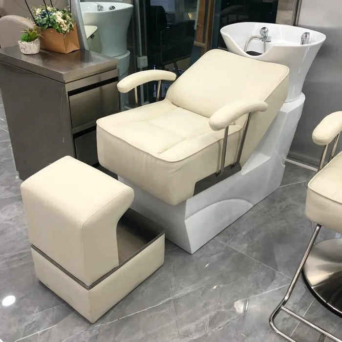 Barber Equipment Shampoo Chair Basin Relaxing Head Spa Bed Shampoo Chair Stylist Luxury Mobile Potable Relaxing Cadeiras Chairs