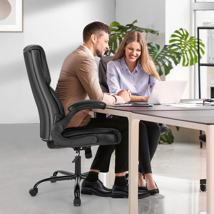 Office Chair – Ergonomic Adjustable Computer Desk Chairs with High Back Flip-up Armrests, Swivel Task Chair