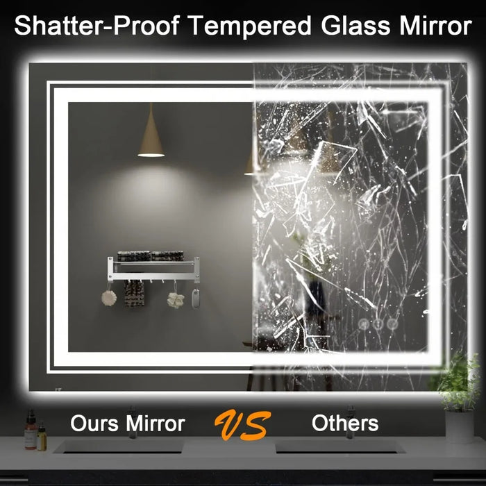 Mirror Bathroom Mirror With Backlight Makeup Mirrors Stepless Dimming Horizontal/vertical Hanging Led Light the Wall Miror Home
