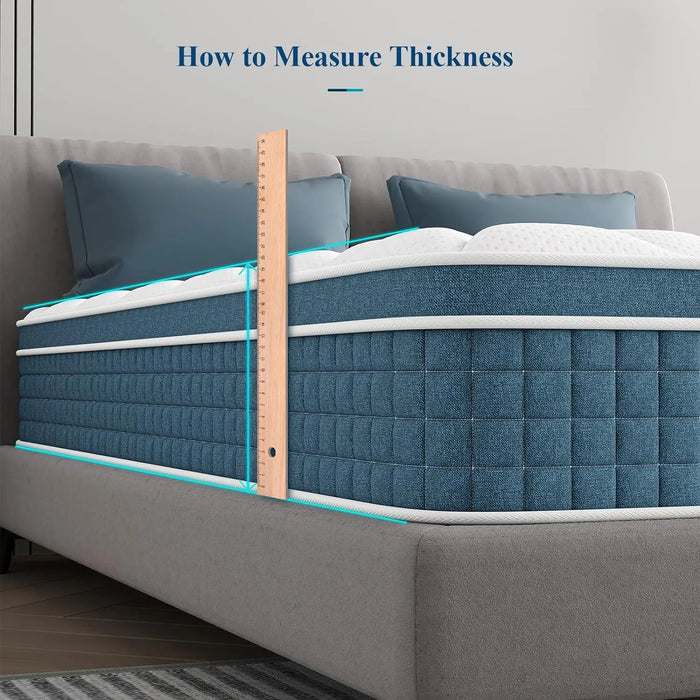 koorlian Queen Mattress 10 Inch, Hybrid Queen Bed Mattress with Individual Pocket  Full/Twin/Twin-XL/Full/Queen/King optional