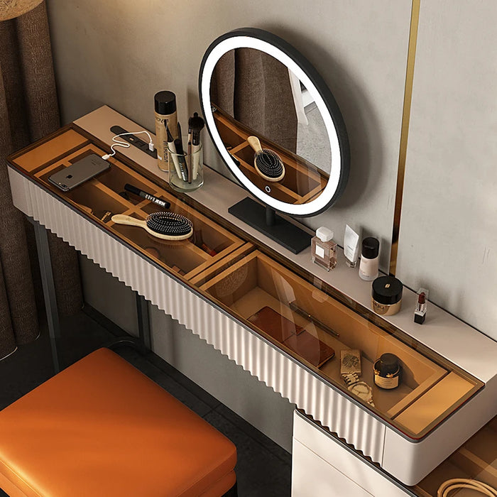 Space-Saving Modern Minimalist Makeup Vanity - Perfectfor Small Living Spaces, Effortless Elegance in a CompactDesign