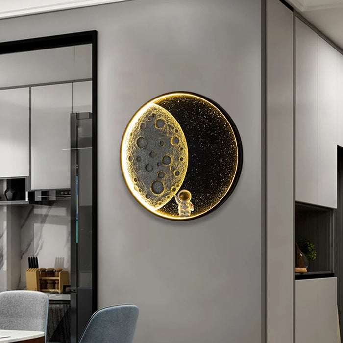 Led Moon Simple Clock Digital Room Calendar Elegant Original Wall Clocks Art Modern Stylish Funny Horloge Home Decor Interior