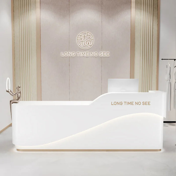 Cash Counter White Reception Desk Clinic Information L Shaped Reception Desks Nail Salon Beautysalon Meubilair Furniture