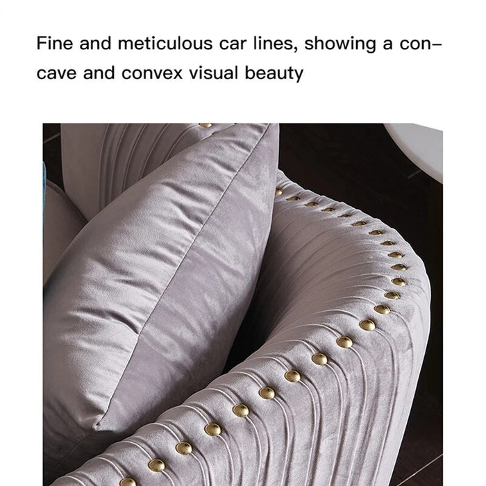 Velvet Lounge Sofa Set Italian Minimalist Light Luxury Simple Flannel Upholstered Sofa 3 Seater Couch Silla Gamer Furnitures