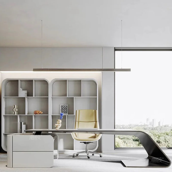 Study Writing White Desk Organizers Executive Modern Work Lap Desk Setup Shelf Home Office Biurka Komputerowe Nordic Furniture