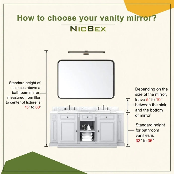 Modern Makeover Mirror Round Corners Bathroom Mirrors 50x32 Inch Bathroom Vanity Mirror Home Deco Freight free