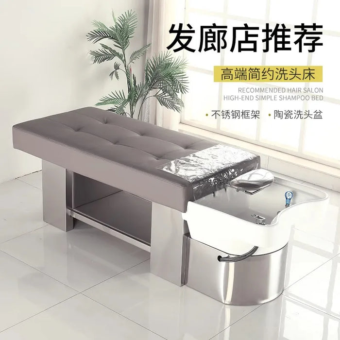 Simple Shampoo Bed Hairdresser Beauty Head Spa Shaving Chair Professional Cosmetic Sedia Per Shampoo Hairsalon Furniture CY50XT