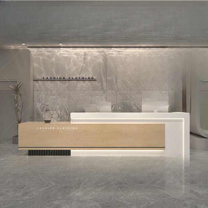 Shop Wooden Reception Desk Bar Supermarket Display Lecture Office Reception Desk Bench Rezeption Desk Beauty Office Furniture
