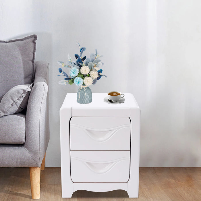 Nordic Bedroom Nightstand Modern White Minimalist Bedside Table Storage Cute Unique Miniature Furniture
