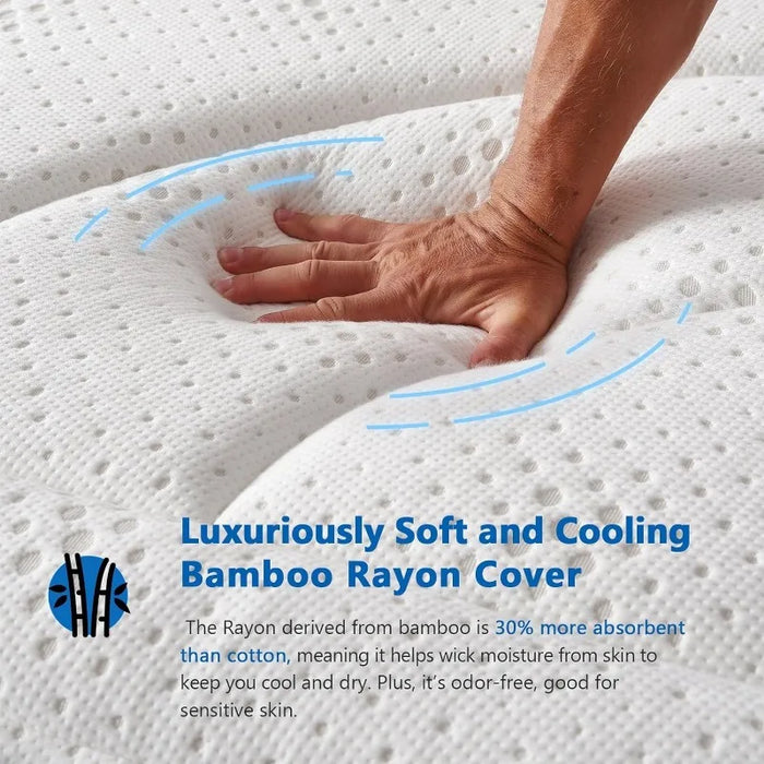 14 Inch Hybrid Gel Memory Foam and Innerspring Mattress, Euro Top Luxury Mattress with 7 Premium Layers, Pressure Relief