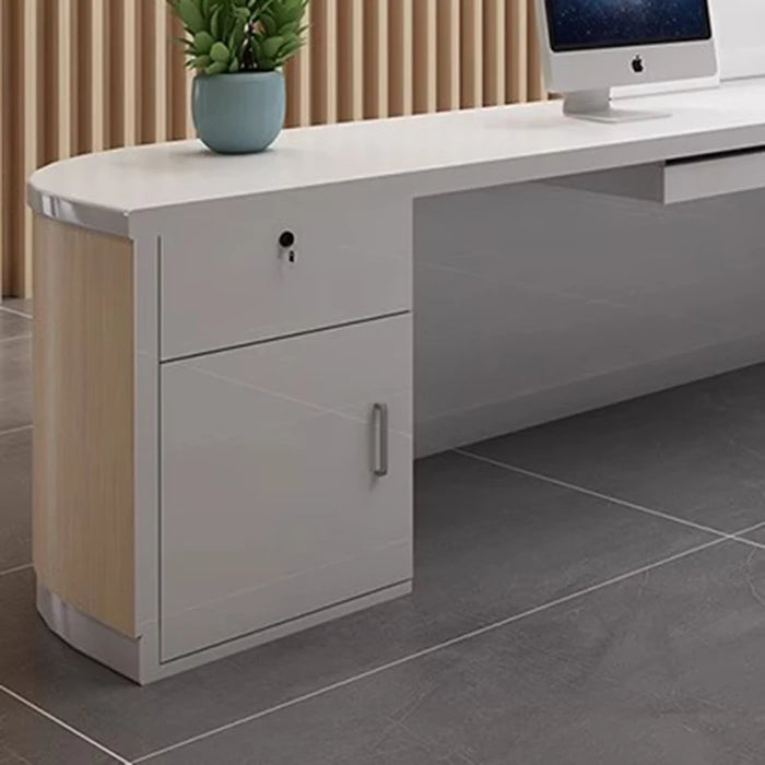 White Computer Reception Desk Luxury Console Executive Storage Reception Desk Desktop Scrivania Con Cassetti Modern Furniture