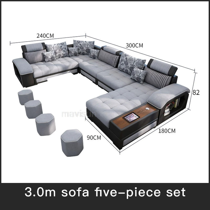 Modern Multifunctional Corner Sofa Set Living Room Minimalist Sofa L Shape 3 Seat Couch Luxury Fauteuils Salon Furniture Home