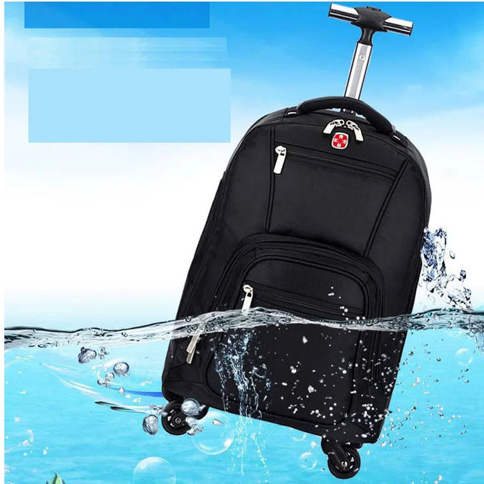18 Inch Soft Canvas Women's Travel Bag With Wheels Trolley Laptop Luggage Bag Tourist Backpack Boarding Case Free Shipping