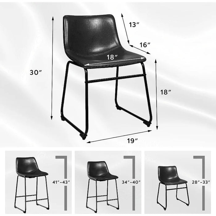 LEMBERI Faux Leather Dining Chairs Set of 4, 18 Inch Kitchen & Dining Room Chair, Mid Century Modern Dining Chairs