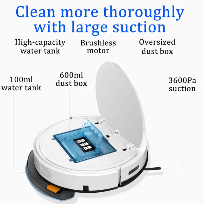 Robot Vacuum Cleaner Sweeper APP Remote Control Wet Mop Water tank Auto-Recharge Scheduled Timing Cleaning Home appliance Helper