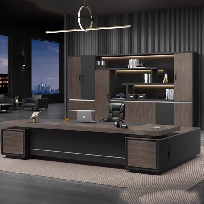 Black Boss Office Reception Desk Conference Floor Free Shipping Luxury Computer Desks Home Corner Bureau Meuble Home Furniture