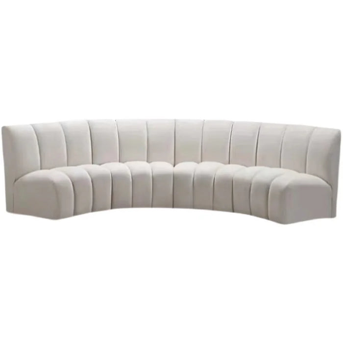 Customized: Custom Nordic semi-circular arc round fan-shaped lambswool modular sofa, large shopping mall reception Internet cele
