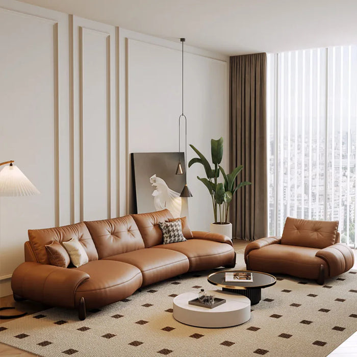 Modular Simple Modern Sofa Leather Brown Cute Recliner Living Room Sofa Lounge Children Italiano Salon Meuble Home Furniture