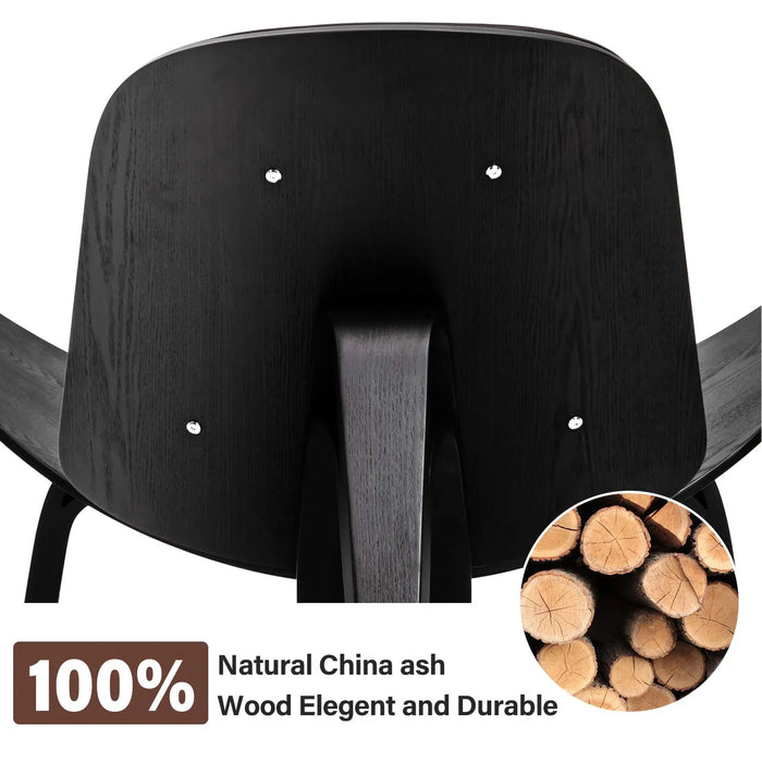 Nordic Three-Legged Shell Chair Smiling Lounge Chair Replica Simple sofa Airplane Chair Living Room Furniture Faux Leather Chair