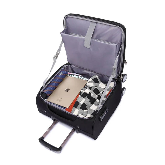 16 Inch Travel Soft Canvas Small Suitcase With Wheels Carry On Trolley Rolling Laptop Luggage Bag Boarding Cabin Free Shipping