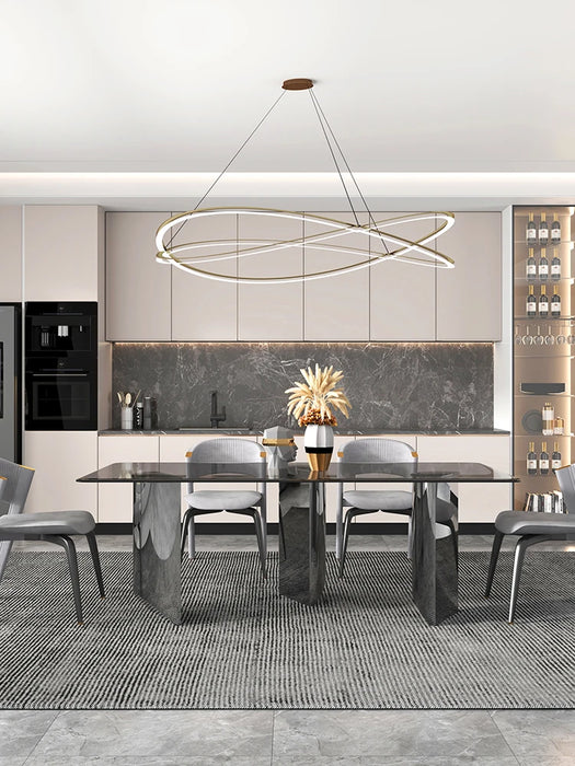 Custom luxury tempered glass dining table rectangular dining table modern minimalist designer dining table and chair combination