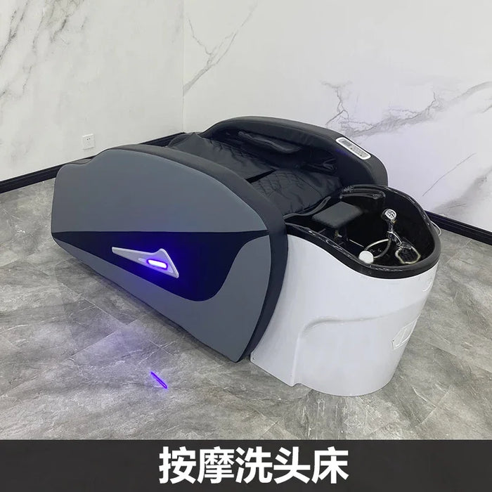 Lighting Massage Shampoo Chair Luxury Adjust Hair Salon Equipments Chair Ergonomics Lit Shampooing Spa Salon Equipment MQ50SC