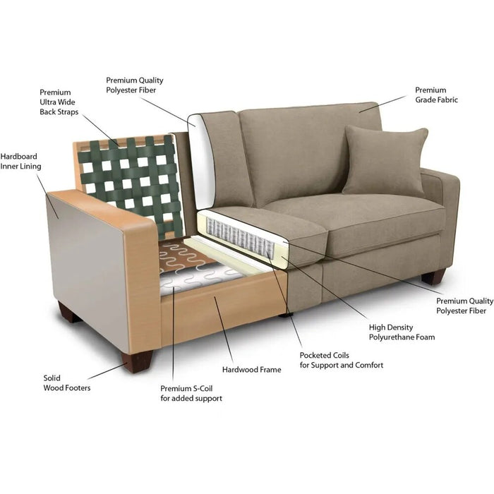Modern Collection 73" Sofa,Living Room Sofas with Free Shipping,Spacious and Cozy, living room furniture, Silica Sand