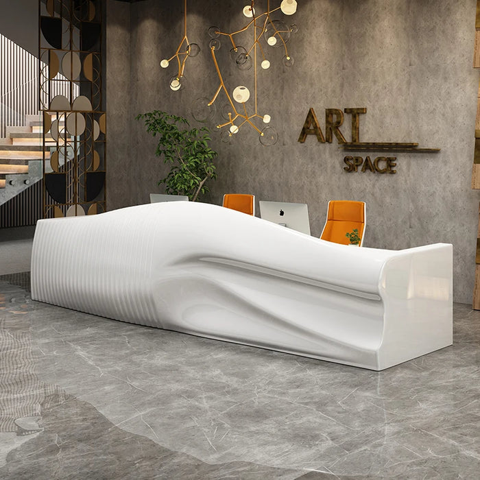 Cashier paint bar high-end modern creative welcome alien consulting reception desk fashion.