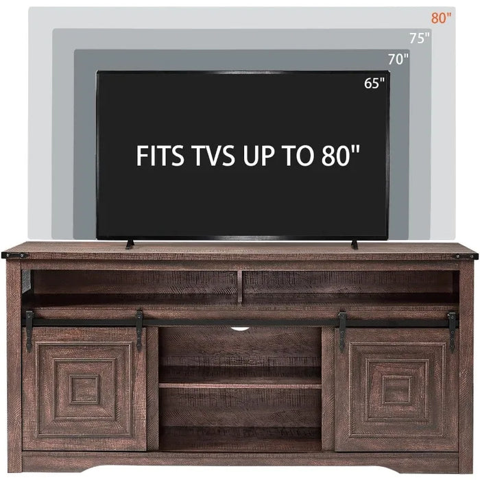 TV Stand for 75+ inch TV, 66" Tall Entertainment Center with Storage, TV Console for Living, Game Room, Farmhouse Media Console