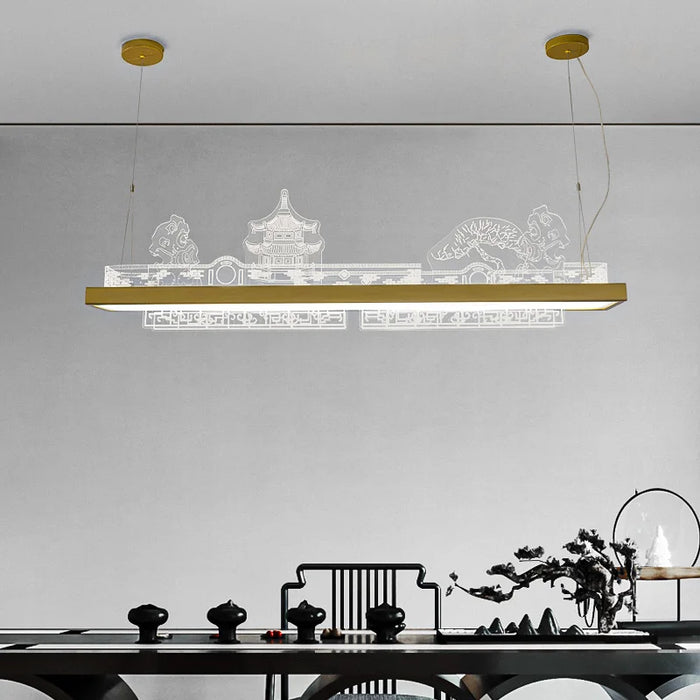 ANITA Modern Pendant Chandelier LED 3 Colors Chinese Gold Luxury Creative Hanging Lights Fixture For Dining Room Tea-house