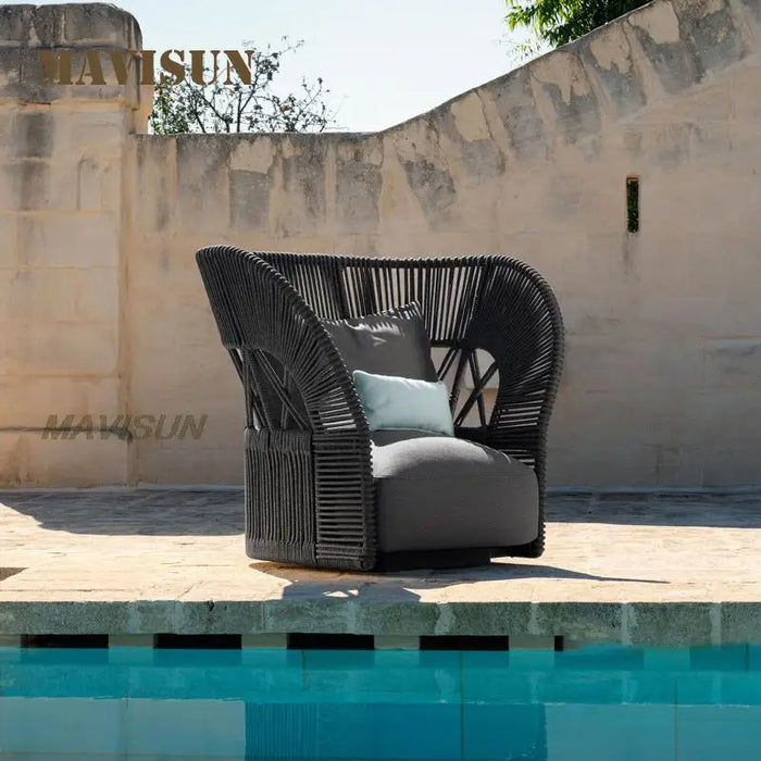New Outdoor Rattan Sofa Of Garden Courtyard Villa Rain-Proof And Sun-Proof Open-Air Chair  Balcony Furniture Combination