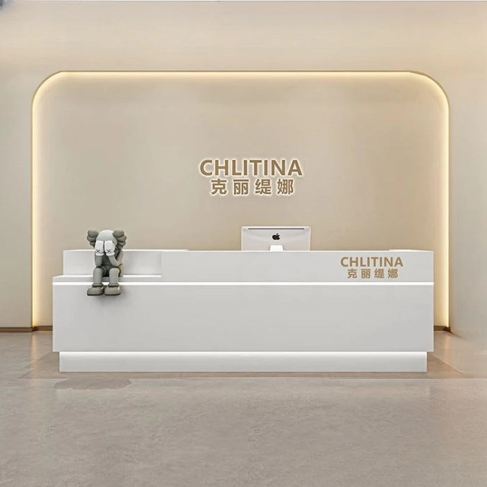 Checkout Counter Reception Desks Office Podium Luxury Executive Wood Small Reception Desk Modern Mesa Escritorio Bar Furniture