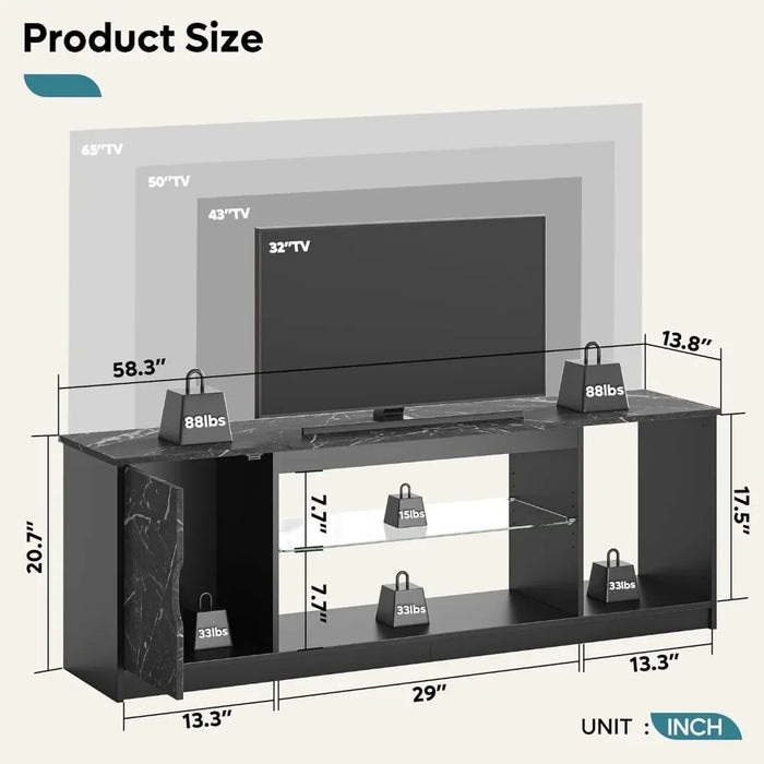 TV Cabinet Living Room Furniture Free Shipping TV Console With Adjustable Glass Bracket For Living Room Bedroom Modern Home