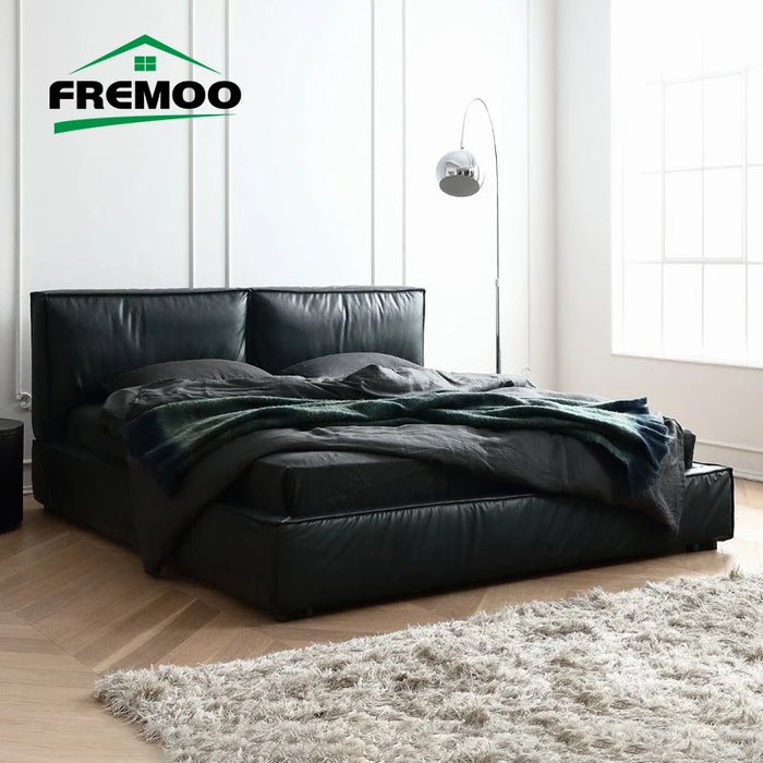 Designer Double Bed Italian Simple Home Furniture Beds Queen/King Bed Frame Leather Modern Bedroom Furniture Set