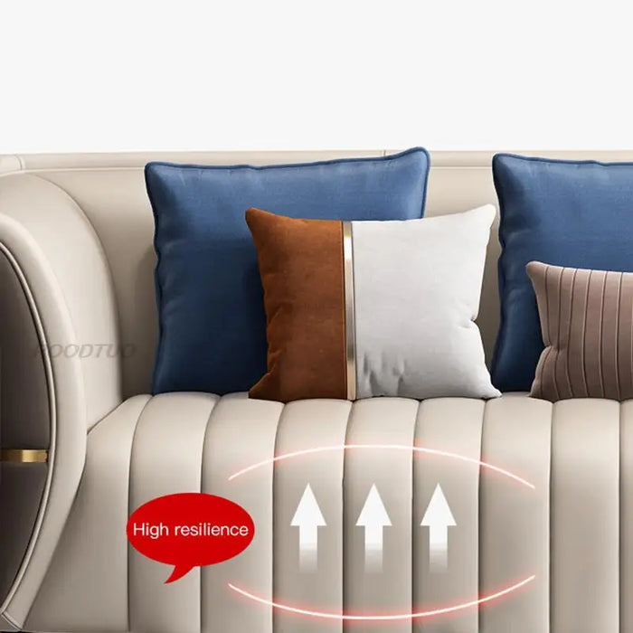 Italian Light Luxury Leather Sofa Model House Designer Economic Furniture And Sofas Living Room American Leather Sofa