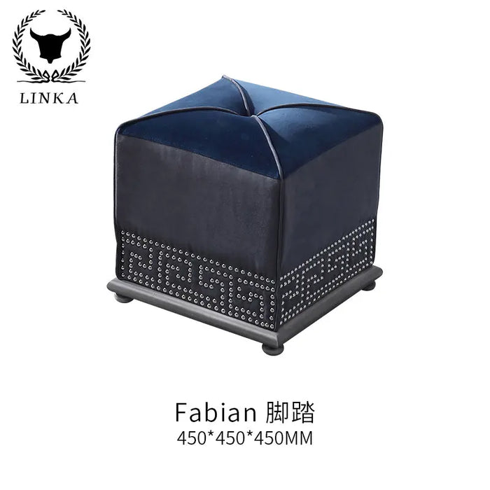 American light luxury solid wood cloth sofa living room European large family senior gray corner sofa furniture