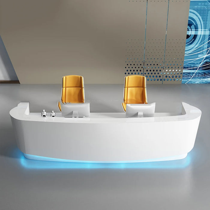 Modern Shop Salon Reception Desk Front White Commercial Bar Cash Premium Reception Desks Wooden Schreibtisch Furniture HDH