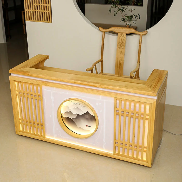 Unique Business Reception Desk Executive Office Aesthetic Writing Reception Counter Beauty Bureau Meuble Office Furniture LJ50RT