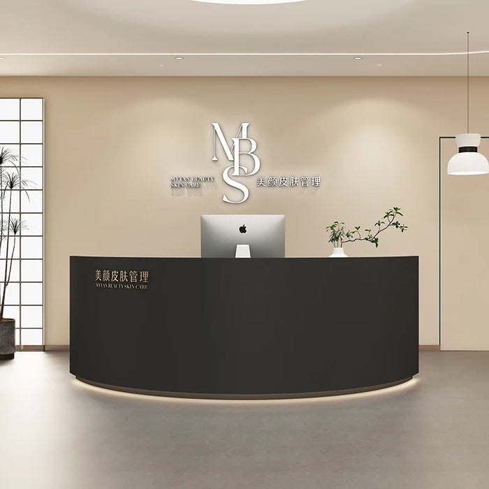Commercial Reception Desk Wooden Executive Cash Nail Salon Reception Desk Display Comptoir De Caisse Boutique Bar Furniture
