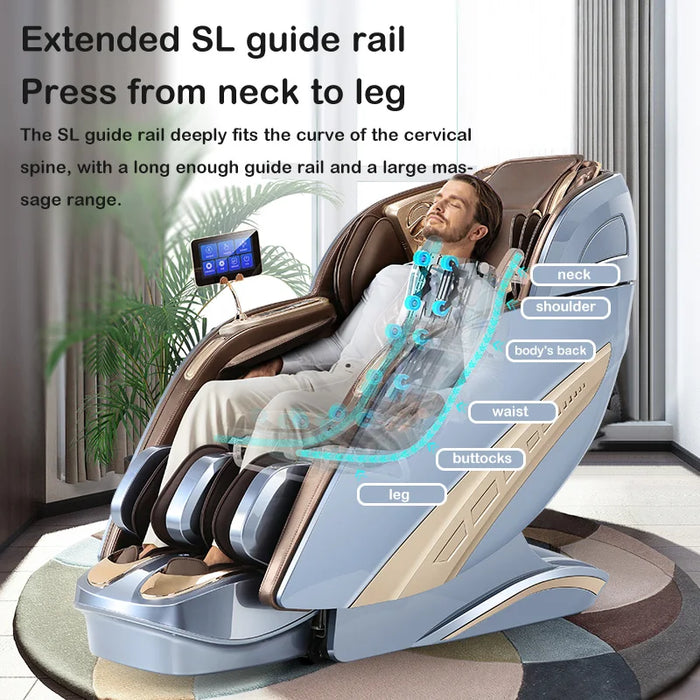 Jare 886A Full body Zero gravity electric Massage Chair Leather accessories Luxury massage Jade massage head touch screen