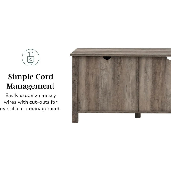 70 Inch Living Room Furniture for Tv Furniture Portsmouth Classic 2 Glass Door TV Stand for TVs Up to 80 Inches Grey Wash Table