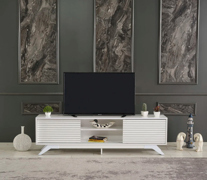 Mid-Century TV Stand for TVs with Two Door, Modern TV Console for Living RoomTV Table Home Furnishings