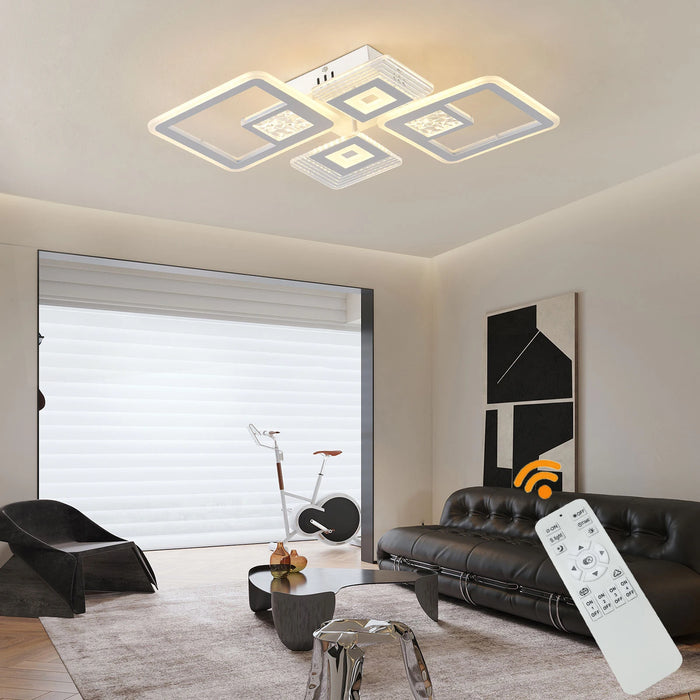 Modern Ceiling Light LED Nordic Flush Mount Lamp Hall Chandelier Living Room Lighting Fixture Room Decor Light Kitchen Square
