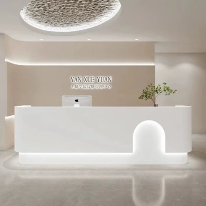 Wooden Service Desk Front Office Vanity Modern Reception Desk Rostrum Executive Computer Rivanie Per Ufficio Moderno Furniture