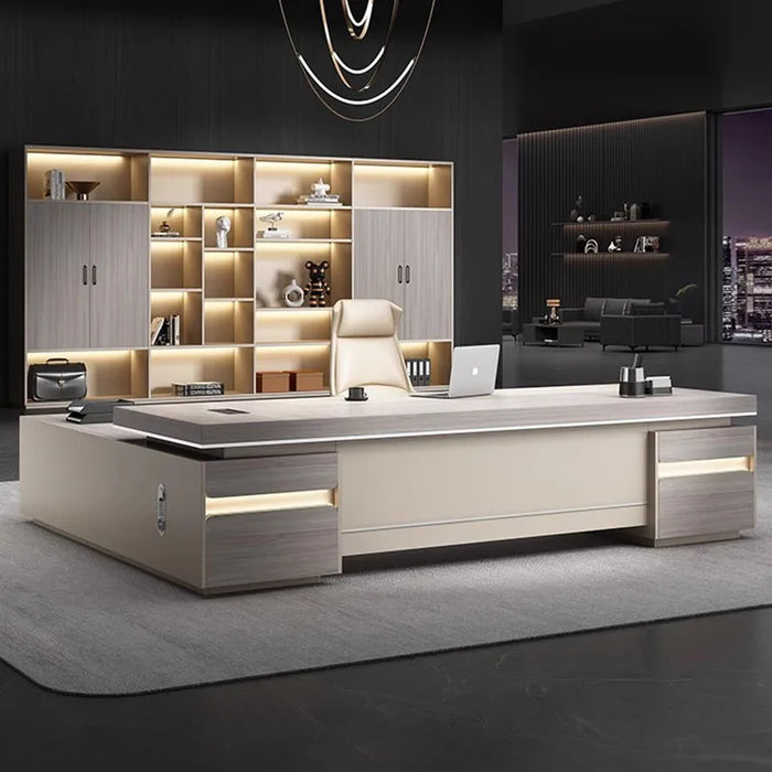 Modern Office Lap Desk Executive L Shape Table Work Desk Student Workbench Makeup Mesas De Computador Media Console Furniture