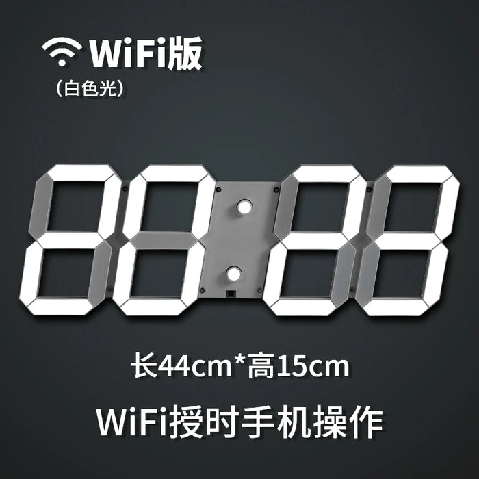 Modern Led Digital Wall Clock Wifi Internet Stylish Living Room Wall Clocks Office Quiet Resin Reloj Pared Decor Home Interior