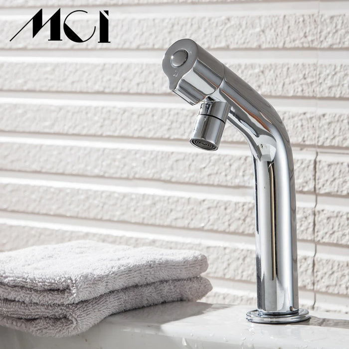 New Bath Basin Faucet Brass Chrome Faucet Brush Nickel Sink Mixer Tap Vanity Cold Water Bathroom Faucets Torneira Cozinha Mci