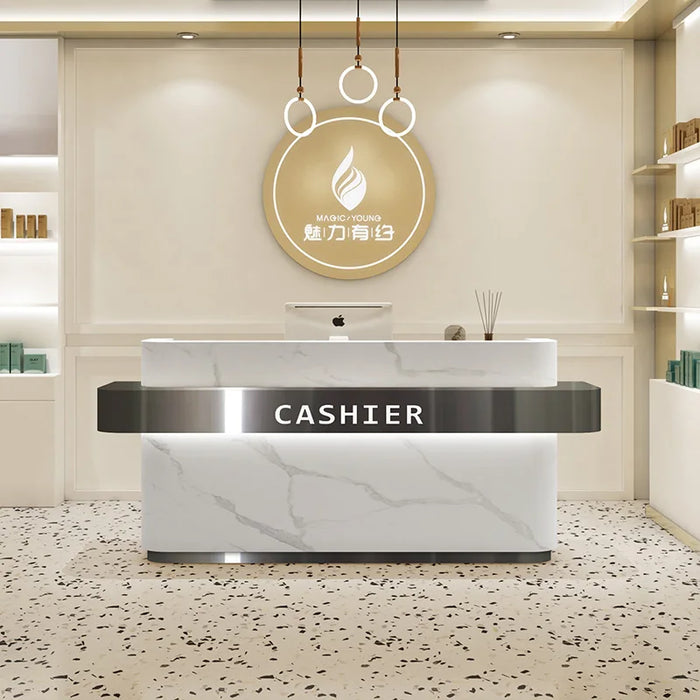 Cashiers Reception Desk Front Siting Bar Gaming Service Desk Study Table Office Vanity Scrivania Per Cameretta Furniture